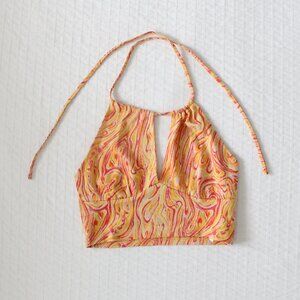 Bershka Tie-Dye Halter Top: Medium